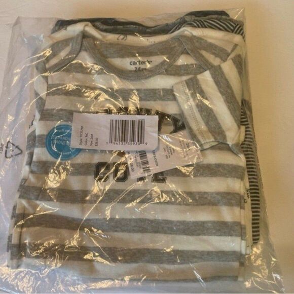 Carter's 5 Pk Short Sleeve Bodysuits Mighty Cute, 24 Months NWT - Picture 2 of 8